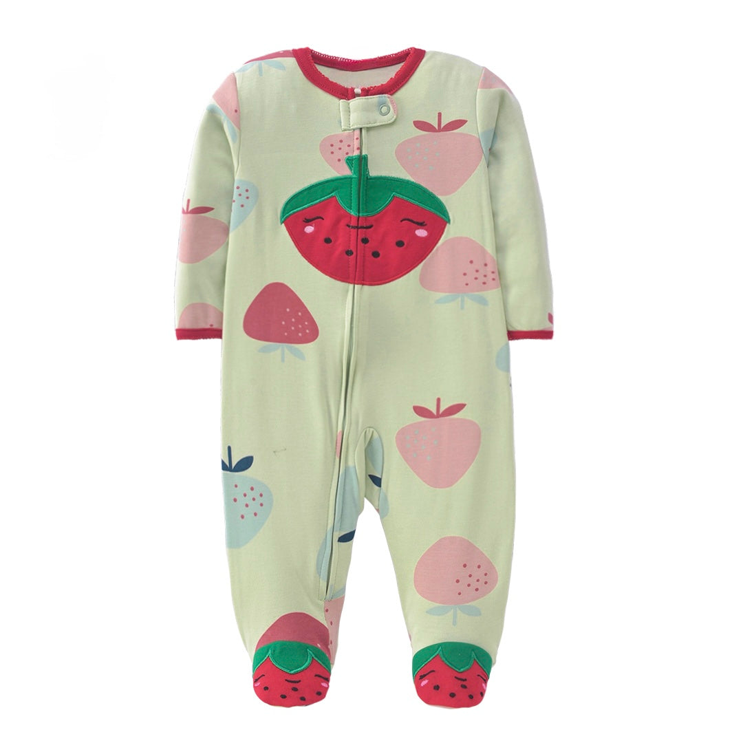 Berry Sweet Zipper Baby Pajamas