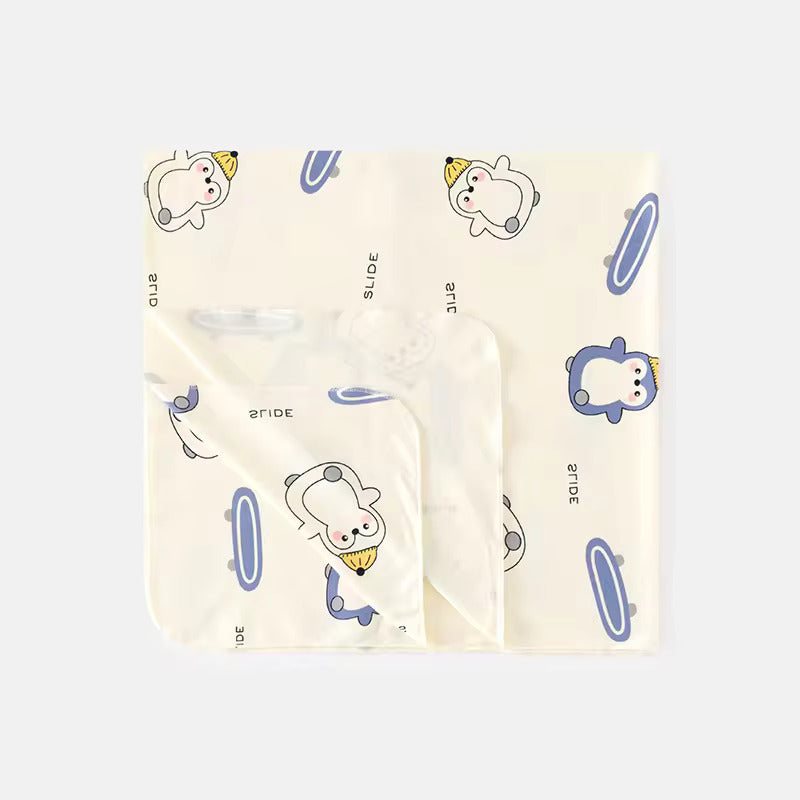 Blue Penguin Organic Cotton Baby Blanket