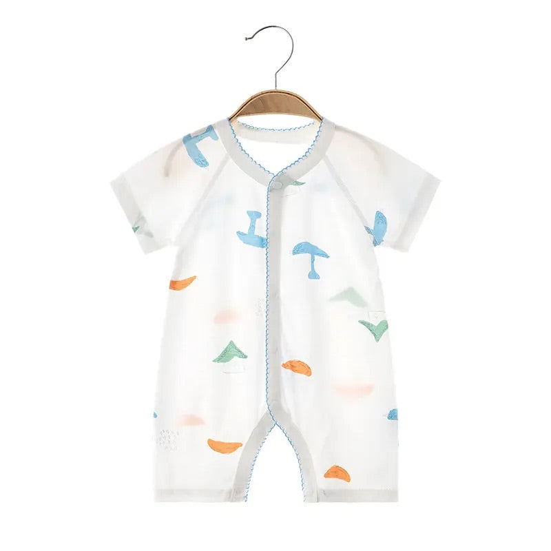 Jacquard short sleeve Romper