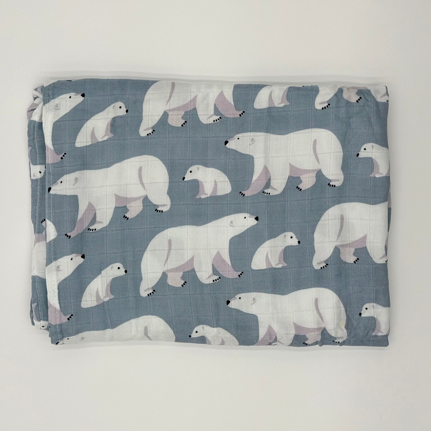 Polar bear print muslin Swaddle Blanket