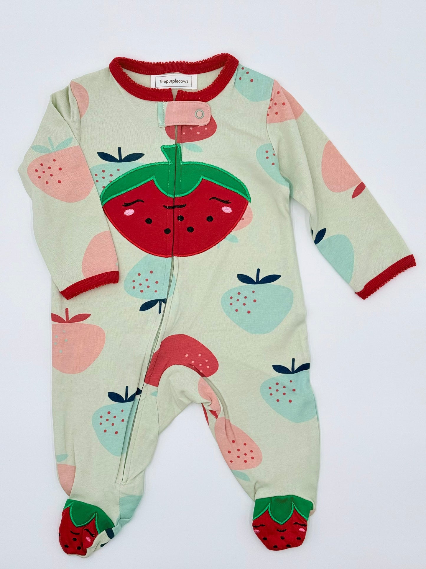 Berry Sweet Zipper Baby Pajamas