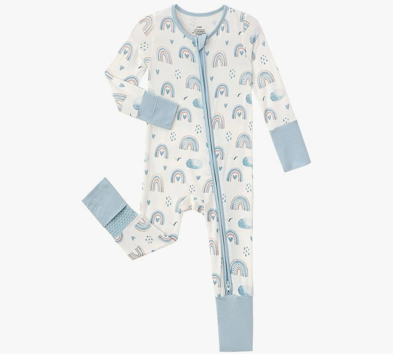 Baby 2- way zip Light blue Bamboo sleep & play Pajamas
