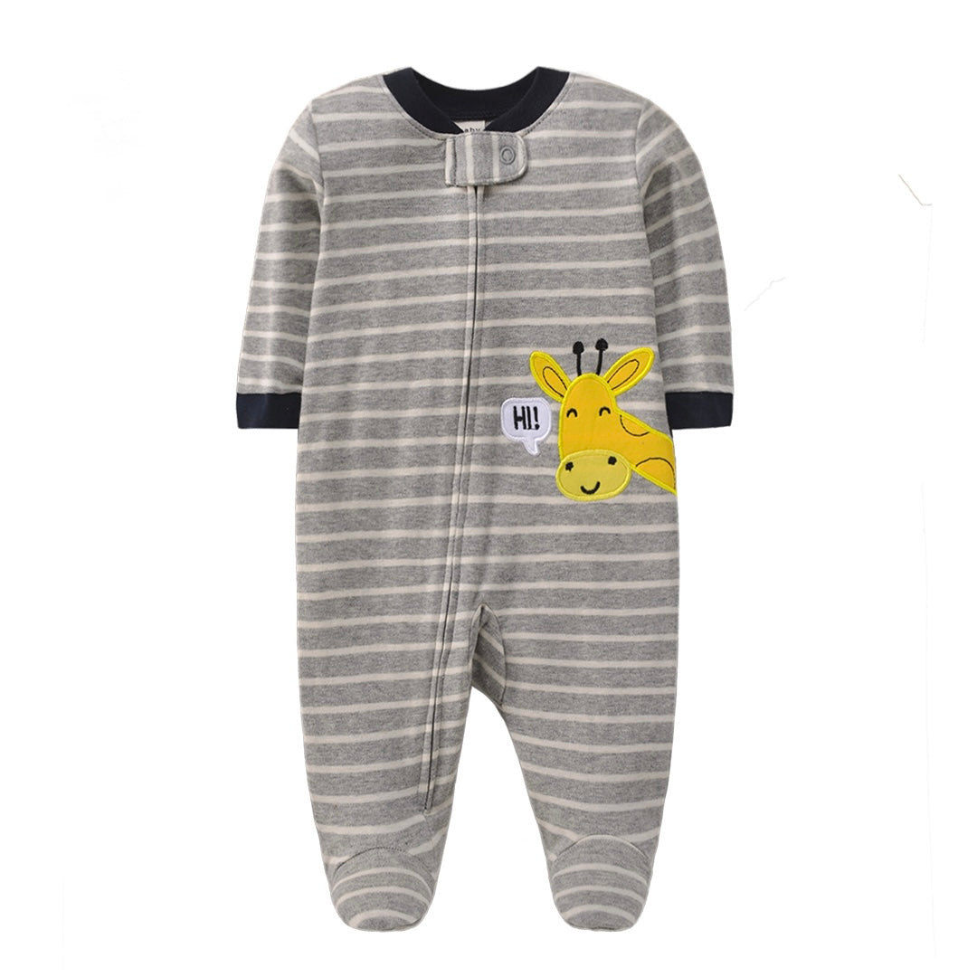 Striped Zipper Baby Pajamas