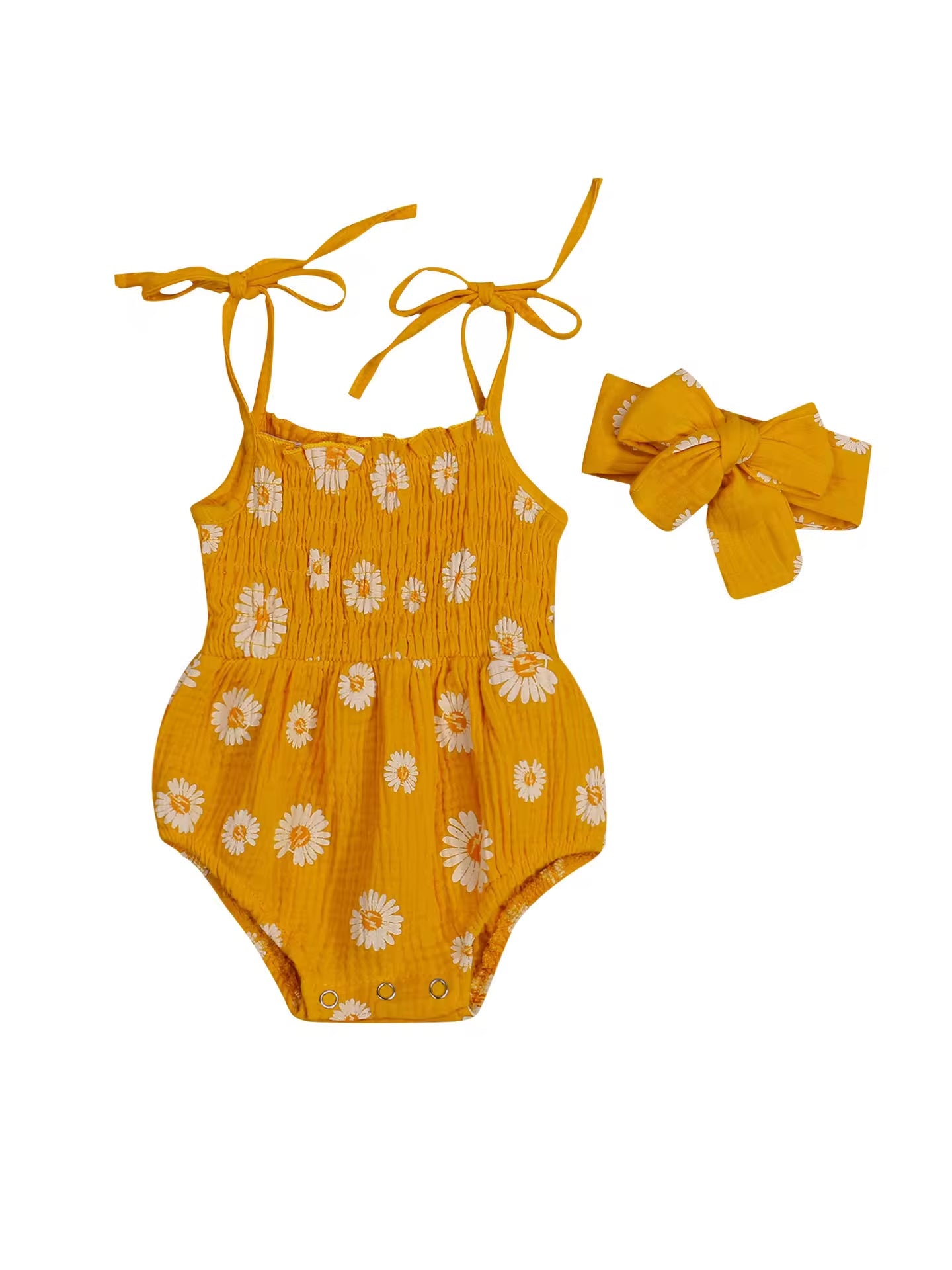 sunflower dress with bow set