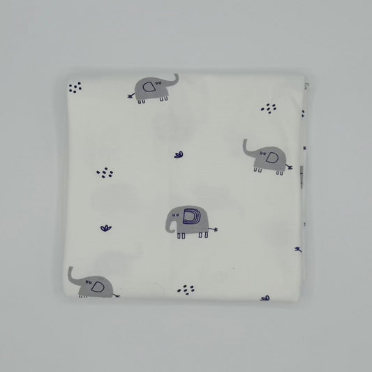 White Elephant Organic Cotton Baby Blanket