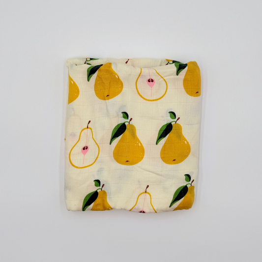 Pear fruit muslin Swaddle Blanket